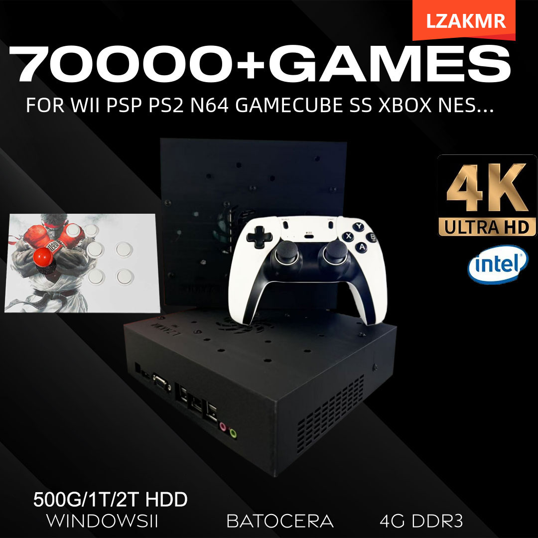 Retro Gaming Kiosk - Retro-Gaming-Konsole 70000+ Spiele 2 TB T8